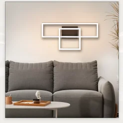 ZMH Plafonnier LED Salon Noir 2 Cadres 3000k Plafonnier Pour Couloir Cuisine