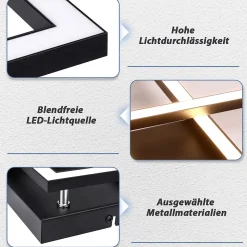 ZMH Plafonnier LED Salon Angulaire 24w 3000k Blanc Chaud Moderne Éclairage De Plafond