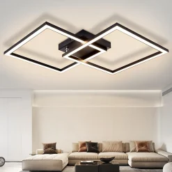 ZMH Plafonnier LED Salon Angulaire 24w 3000k Blanc Chaud Moderne Éclairage De Plafond