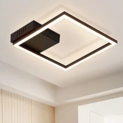 ZMH Plafonnier LED Salon Noir Moderne Plafonnier 3000k Pour Salle à Manger Couloir