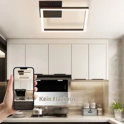 ZMH Plafonnier LED Salon Noir Moderne Plafonnier 3000k Pour Salle à Manger Couloir