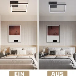ZMH Plafonnier LED Salon Noir Moderne Plafonnier 3000k Pour Salle à Manger Couloir