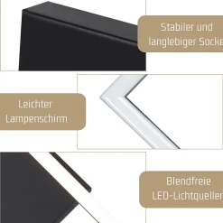 ZMH Plafonnier LED Salon Noir Moderne Plafonnier 3000k Pour Salle à Manger Couloir