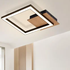 ZMH Plafonnier LED Salon Moderne 12w Lampe De Cuisine Blanc Chaud Noir Rétro Couloir