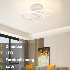 ZMH Plafonnier LED Salon Métal Dimmable Forme Papillon 36cm Lumière Moderne