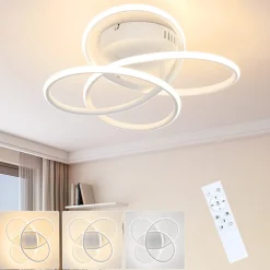 ZMH Plafonnier LED Salon Métal Dimmable Forme Papillon 36cm Lumière Moderne