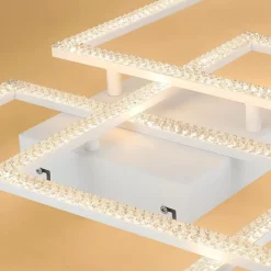 ZMH Plafonnier LED Triple Design Carré en Cristal - Luminosité Réglable 3900 lm