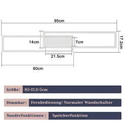 ZMH Plafonnier LED 50W Géométrique avec Télécommande et Intensité Variable pour un Éclairage Moderne