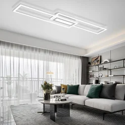 ZMH Plafonnier LED 50W Géométrique avec Télécommande et Intensité Variable pour un Éclairage Moderne