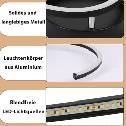 ZMH Plafonnier LED 24W Moderne Noir avec Éclairage Orientable 3000K Blanc Chaud