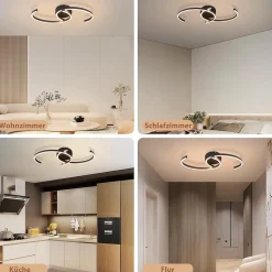 ZMH Plafonnier LED 24W Moderne Noir avec Éclairage Orientable 3000K Blanc Chaud