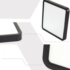 ZMH Plafonnier LED 23w Noire 23cm Ip44