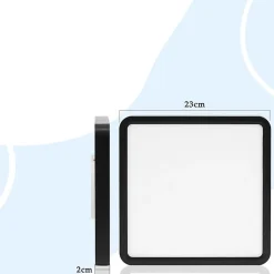 ZMH Plafonnier LED 23w Noire 23cm Ip44