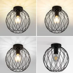 ZMH Plafonnier Noir Vintage Plafonnier Cafard Grille Pour Salon Couloir