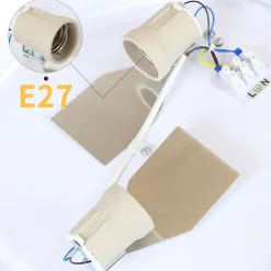 ZMH Plafonnier Rond Avec Abat-jour En Tissu 2-flamme E27