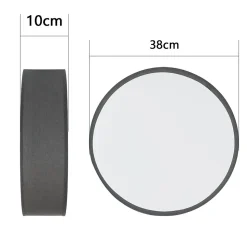 ZMH Plafonnier Rond en Tissu Noir 2-Flamme E27 - Élégance Moderne