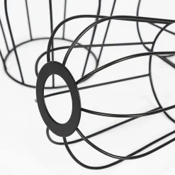 ZMH Plafonnier Rétro Vintage 3 Flammes Bois Réglables Hauteur Métal Noir E27