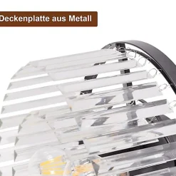 ZMH Plafonnier Salon Noir E27 Plafonnier Moderne Cristal Pour Cuisine Bureau