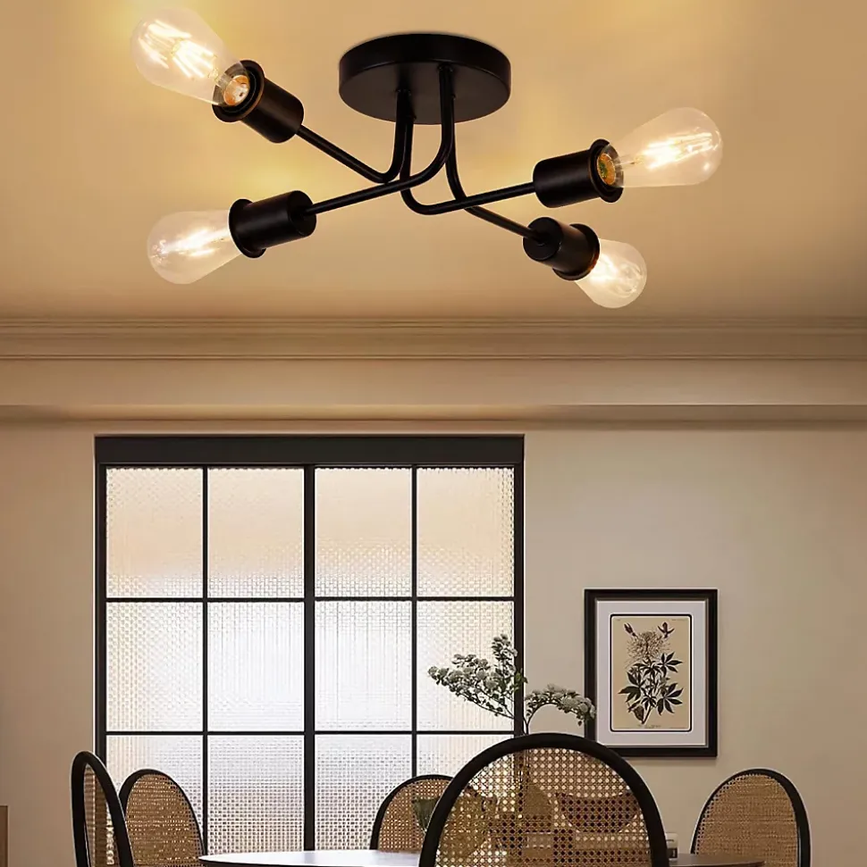 ZMH Plafonnier Vintage Noir E27 - Éclairage Élégant Pour Salon Et Chambre