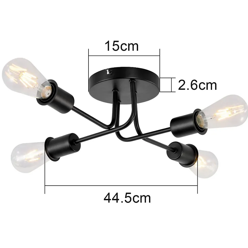 ZMH Plafonnier Vintage Noir E27 - Éclairage Élégant Pour Salon Et Chambre