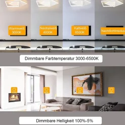 ZMH Plafonniers LED Design Moderne Luminaires De Salon Avec Télécommande Métal