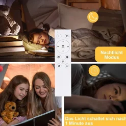 ZMH Plafonniers LED Design Moderne Luminaires De Salon Avec Télécommande Métal