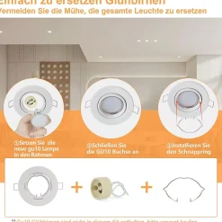 ZMH Spot Encastré LED 6 Avec Douille Gu10 Spot LED Halogène