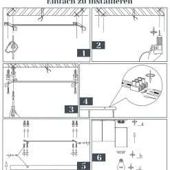 ZMH Suspension 3 Flammes Noir E27 Douille Lustre Pour Cuisine Hall D'entrée