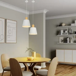 ZMH Suspension Blanc E27 Vintage Industriel Pour Salle à Manger En Métal Retro - 2 Pièces