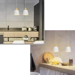 ZMH Suspension Blanc E27 Vintage Industriel Pour Salle à Manger En Métal Retro - 2 Pièces