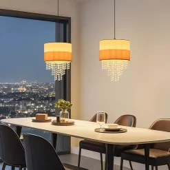 ZMH Suspension E27 Blanc Vintage Cristal Sans Ampoule