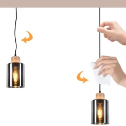 ZMH Suspension En Bois Pour Table à Manger Lampe De Table à Manger Suspendue E27