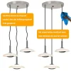 ZMH Suspension LED Salle à Manger Chrome Verre Métal Suspension Lampe 3000k Pour Chambre Cuisine