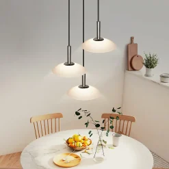 ZMH Suspension LED Salle à Manger Chrome Verre Métal Suspension Lampe 3000k Pour Chambre Cuisine