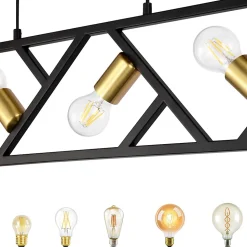 ZMH Suspension Réglable En Hauteur Noir Vintage E27