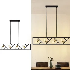 ZMH Suspension Réglable En Hauteur Noir Vintage E27