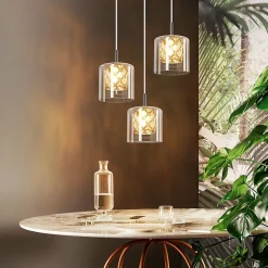 ZMH Suspension Salle à Manger 3/4/5 luminaire Suspension Vintage Suspension Moderne G9 Cuisine Hôtel