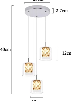 ZMH Suspension Salle à Manger 3/4/5 luminaire Suspension Vintage Suspension Moderne G9 Cuisine Hôtel