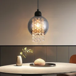 ZMH Suspension Salle à Manger E27 1 Flamme Lampe à Suspendre Salon Verre Moderne Pour Cuisine
