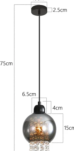 ZMH Suspension Salle à Manger E27 1 Flamme Lampe à Suspendre Salon Verre Moderne Pour Cuisine