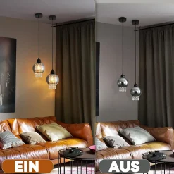 ZMH Suspension Salle à Manger E27 1 Flamme Lampe à Suspendre Salon Verre Moderne Pour Cuisine