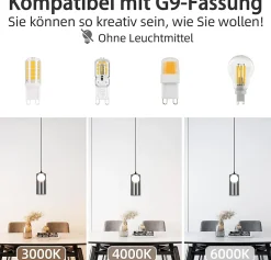 ZMH Suspension Salle à Manger Noir 1 Flamme G9 Verre Vintage Suspension Chambre à Coucher