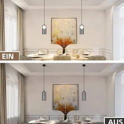 ZMH Suspension Salle à Manger Noir 1 Flamme G9 Verre Vintage Suspension Chambre à Coucher