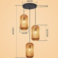 ZMH Suspension Table à Manger Vintage Noir 3 Flammes Lamp E27 Salon (ampoule Non Incluse)