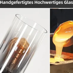ZMH Suspension verre 3 Flammes suspendue E27 Gris Fumée Hauteur réglable Lampe à suspension Moderne