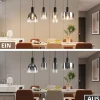 ZMH Suspension Verre gris fumée Lampe à suspension E27 pour salle à manger Table à manger
