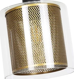 ZMH Suspension Vintage 3 Flammes Verre Métal Réglable Noir E14