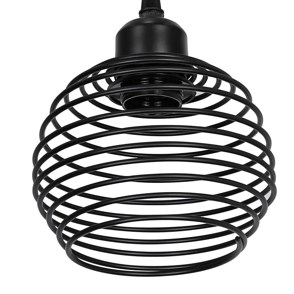 ZMH Suspension Vintage Métal Noir Rétro Réglable 120cm 3 X E27 Ampoules Max. 25w