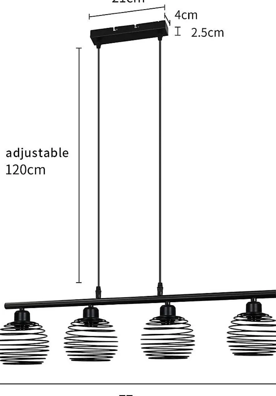 ZMH Suspensions Vintage Noire E27 Rétro Sans Ampoule