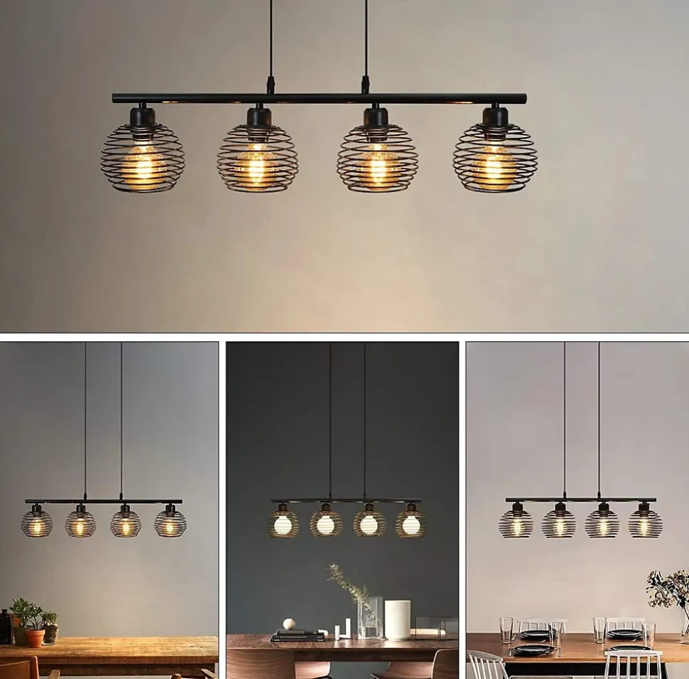 ZMH Suspensions Vintage Noire E27 Rétro Sans Ampoule